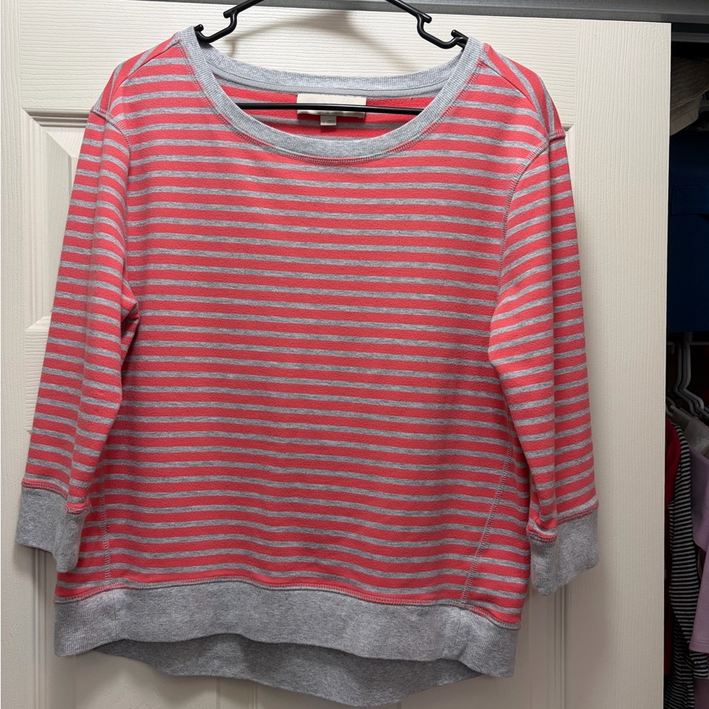 Striped Orange and Gray Sweater